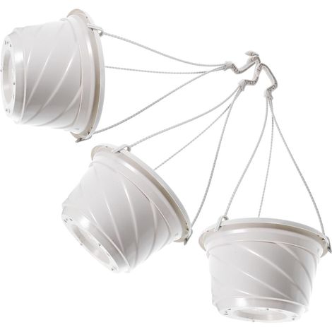 Lot de 3 crochets suspension beiges en plastique pour pots fleurs balcon (1/5)