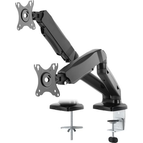 DELTACO Deltaco ARM-1300 - Support de moniteur à gaz, Montage de bureau, Convient pour 2 écrans de 13 à 27 pouces - Noir (ARM-1300)