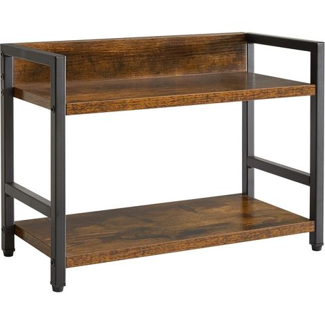 Spice Rack, Kitchen Storage with 2 Levels, Brown (1/5)