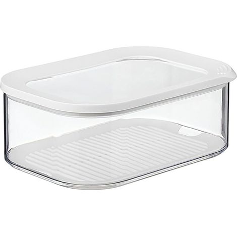 CSPARKV 22.5x18x8.7cm White Boîte de Rangement de avec Couvercle - Pour les Morceaux et les Tranches de Fromage - Conteneur Hermétique - Boîte de Rangement Cuisine (1/4)