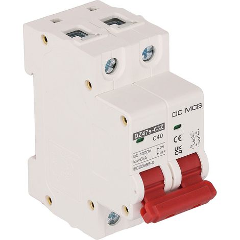 Leitungsschutzschalter 2P DC 1000V MCB 40A Schutzschalter 6kA Abschaltvermögen für Zuhause (1/5)