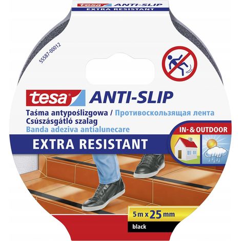 Tesa Antirutschband für Treppen, 5 m, 25 mm, schwarz (1/2)