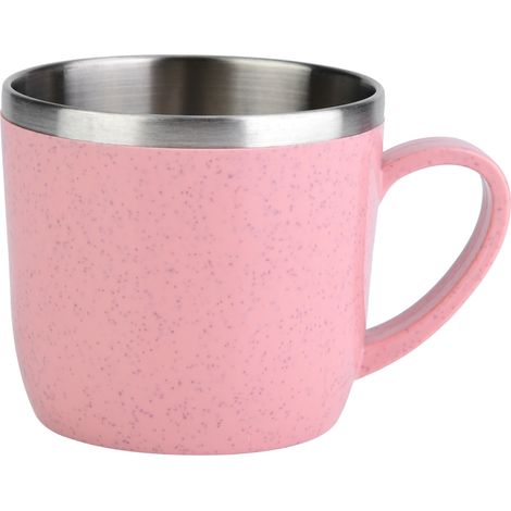 Gobelet en Acier Inoxydable avec Paille Réutilisable pour Boissons Chaudes et Froides (Rose) (1/5)