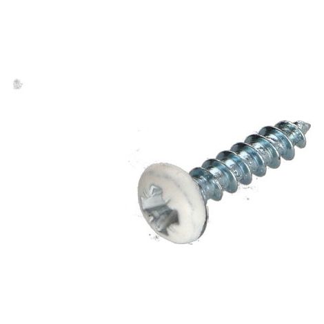 VBA Vis bois agglo Tête ronde TR Pozi N°2 3.5X15 Acier zingué Laqué blanc RAL9010 blanc pur-100 pièces (1/5)