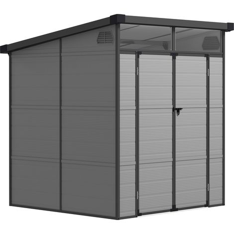Casetta da Giardino Porta Attrezzi 190x191x215 cm in Plastica Grigio Chiaro