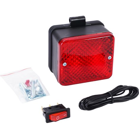 Nebelschlussleuchte 12V mit Halterung + Schalter (1/3)