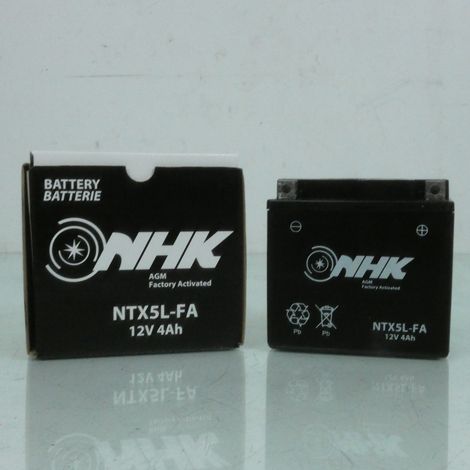 Batterie NHK pour Scooter MBK 50 Booster Spirit 1999 à 2003 (1/2)