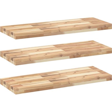 Maison Exclusive - Schweberegale 3 Stk. 100x30x4 cm Massivholz Ak