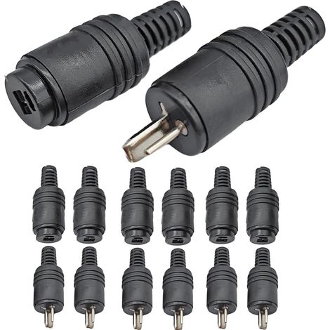12 pièces Connecteurs DIN Haut-parleur 2 broches avec bornes à vis, 6 paires de fiches câble HiFi, Mâle et Femelle, sans soudure
