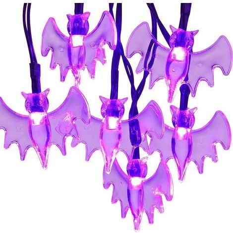 Halloween-Dekorationslichter, 30 Stück, LED-Spinnen-, Fledermaus- und Geisterlichter, Solarleuchten für drinnen und draußen, Halloween-Partydekoration (1/5)