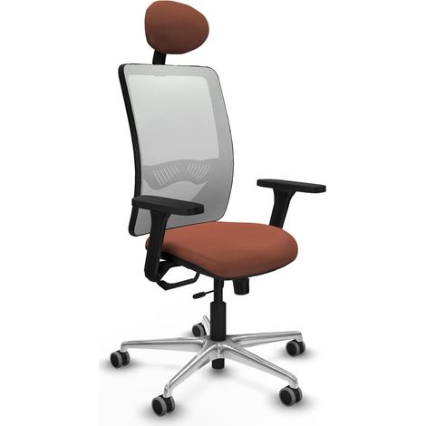 Chaise de bureau piqueras y crespo Zulema blanc maille aluminium (1/2)