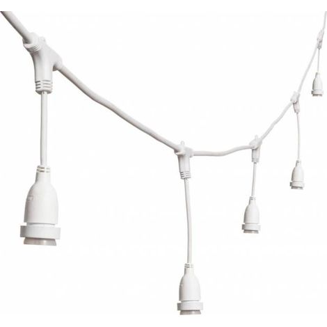 Guirlande Guinguette stalactite 5M hauteur jusqu'à 30CM 8 douilles E27 cable blanc connectable Luxa 230V IP44 Lotti (1/5)