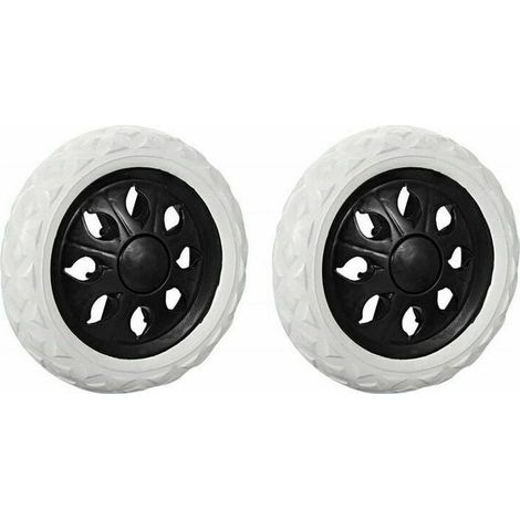 Lot de 2 Roulettes de Rechange pour Chariot de Courses - Noir (1/4)