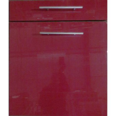 Gd Menuiseries – Porte de cuisine Lumi Rubis H700xl600 – 1 porte + 1 tiroir – Panneau en fibre haute densité – Quincaillerie fournie