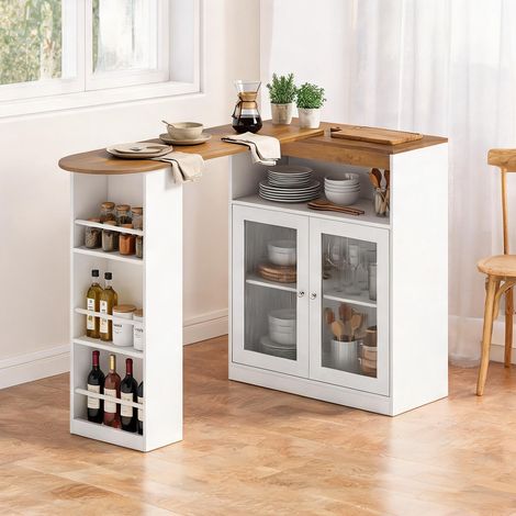 Mobilier de bar branco en MDF 150 x 80 x 105,5 cm (1/5)