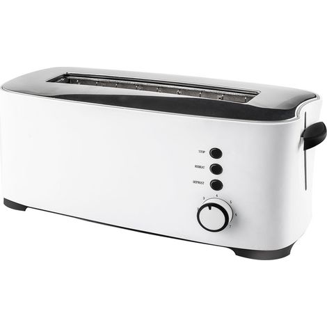 Weißer Toaster 1000 W, große Küche