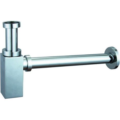 Sifone di scarico quadrato universale in ottone cromato   KS050 kamalu