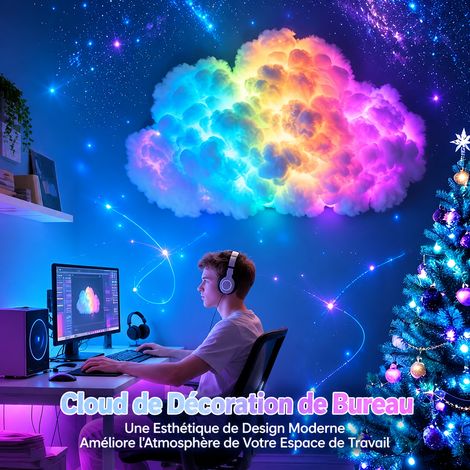 Kit DIY Nuage d'Orage Lumineux LED Multicolore 400 cm USB led400cm 18 × 15 × 10 cm 368 g – Livraison gratuite