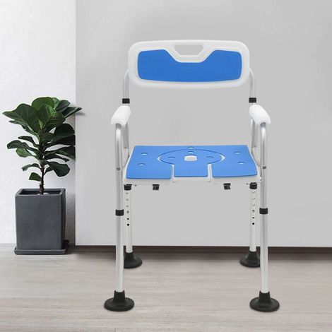 Salle de bain chaise de bain chaise de bain, chaise de douche multifonctionnelle pour les personnes âgées, chaise de table de chevet, peut transporter jusqu'à 150kg