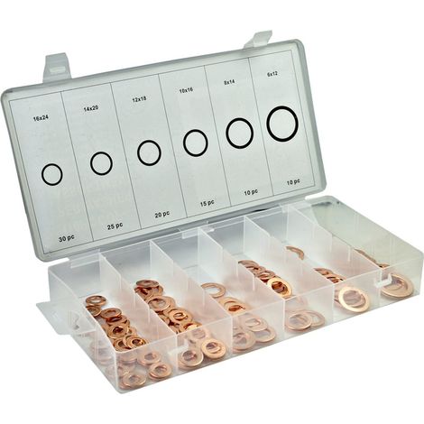 Rondelle Piatte Rame Set 110pz Guarnizioni Anello O Ring Fissaggio Vite