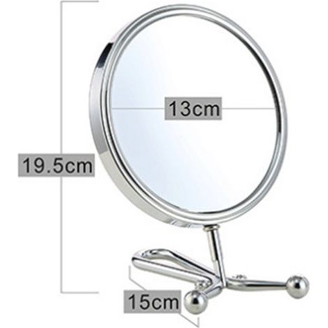 Miroir de poche grossissant double face pour maquillage, manche pliable réglable, miroir de voyage portable, cosmétique de toilette, format nomade (1/5)