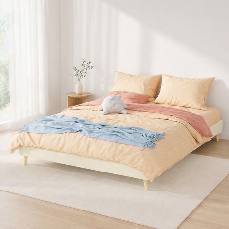 MEUBLIV Struttura letto 160x200 cm beige – base bassa, senza testiera, senza materasso (1/5)
