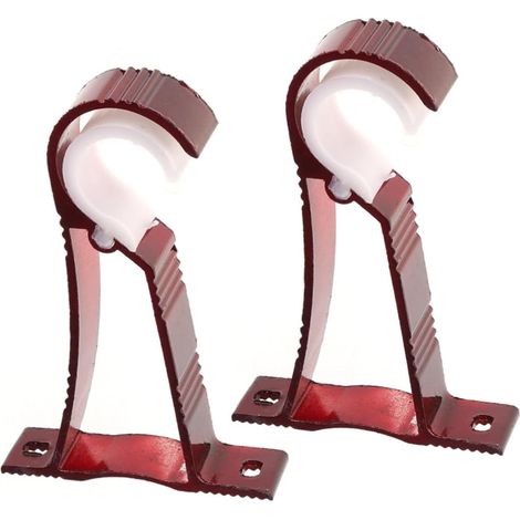 2 pièces Support Tringle Rideau Alliage Aluminium Rouge, Fixation Percage, Romaine (1/3)