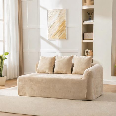 Canapé modulaire en tissu beige-toned avec mousse 30D en chenille (1/5)