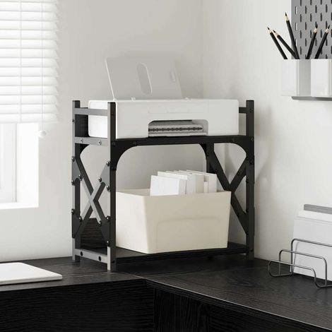 vidaXL Supporto per Stampante Rovere Nero 40 x 20 x 40 cm