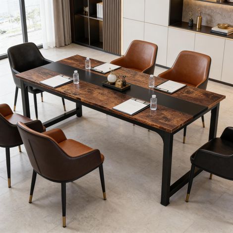 Bureau d'étude spacieux, table d'ordinateur multifonction, poste de travail pour bureau à domicile, surface large, meuble seul, design pratique (1/5)