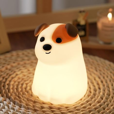 Iluminación ambiental - Figura de perro - Luz nocturna - Función de atenuación táctil USB - Luz nocturna para niños - Luz nocturna con forma de cachorro y modo RGB (1/5)