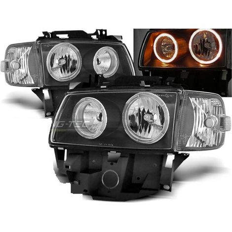 Paire de feux phares VW T4 Bus 96-03 angel eyes noir-27362063 (1/2)
