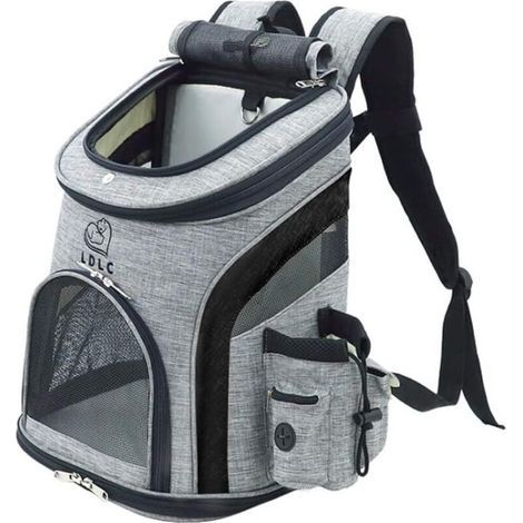 Zaino da trasporto per cani – Taglia M 39x31x25 cm – Carico max 5,5 kg – Materiale traspirante e pieghevole – Tasche portaoggetti (1/5)