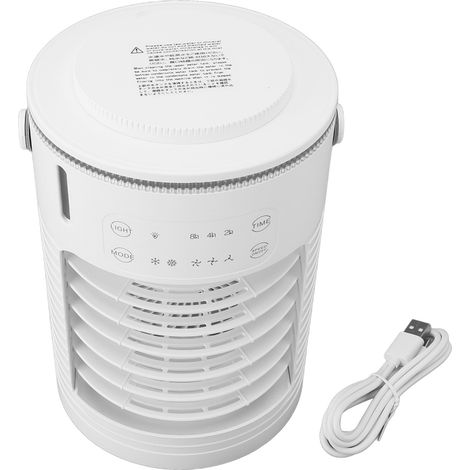 Ortviai Ventilateur de bureau avec climatisation USB, 3 vitesses, pulvérisation, minuterie 2/4/8 h, éclairage ambiant (1/5)