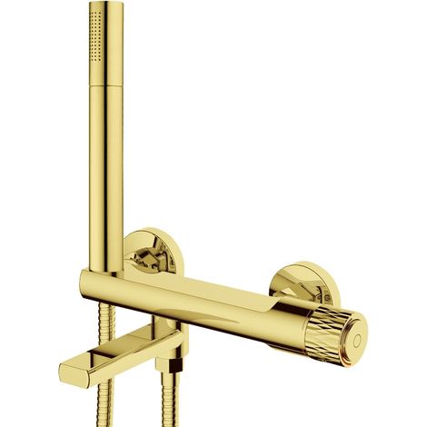 Mexen Diamond Badewannenarmatur mit Duschset, gold - 71530-50 (1/2)