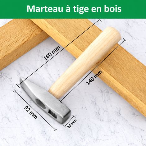 Mini marteau d'ajusteur à manche court en bois massif 170 mm 550 g réf 3632 550 g – Livraison gratuite
