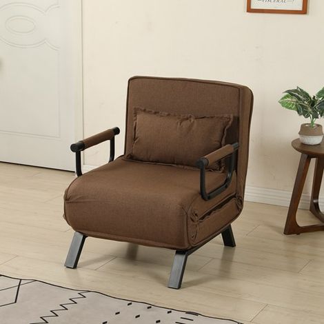 WestWood Sofa Bed 4-in-1 Convertible Recliner Chair Sleeper Lounger Folding Guest Bed 6-Position FSB14 Coffee (1/5)