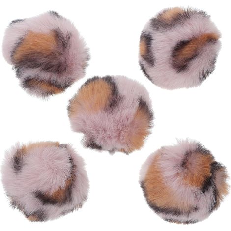 Toy Balls and Interactive Game Set of 5 Plush Toys for Indoor Cats Leopard Print with Catnip Infusion for Kitten Self-Entertainment (1/5)