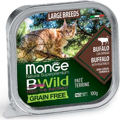 Paté de búfalo grande Monge BWild Cat Adult 100 g