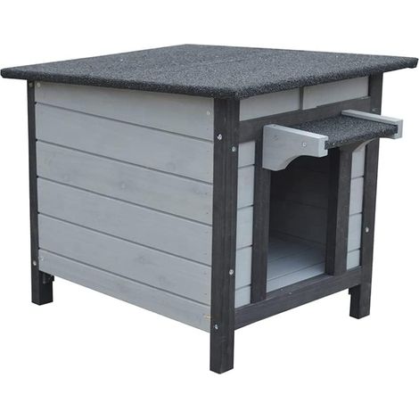 Niche en Bois pour Lapin/Cochon d'Inde/Chat Gris foncé 50 x 42 x 43 cm (1/5)