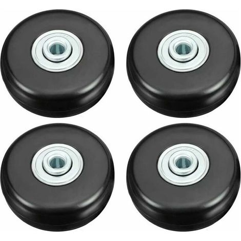 Roulette Valise, Bagage Valise Réparation Roulette Charge Lourd 50mm Muette Caoutchouc Universelle Pivotante Roue Rechange Transport Remplace Roulette 4PCS pour Valise/Bagage/Sac à Dos/Voyage