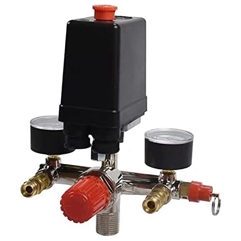 Compresseur d'air Durable Pompe Pressostat avec Vanne Contrôle Régulateurs Jauge