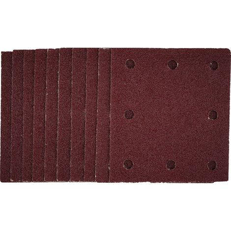 Draper 1/4 Sheet Sanding Sheets with Hook and Loop, 115 x 105mm, 40 Grit, Pack of 10