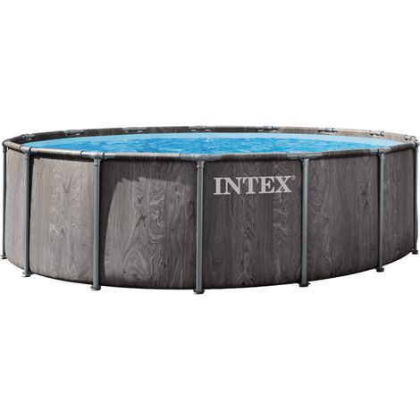 Intex – Piscine hors sol ronde 4,57 x 1,22 m – PVC renforcé – Échelle de sécurité incluse – Volume 16,8 m³