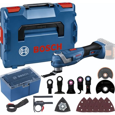 Multitaglio a batteria Bosch GOP 18V-34 + accessori + L-BOXX senza batteria e caricabatterie