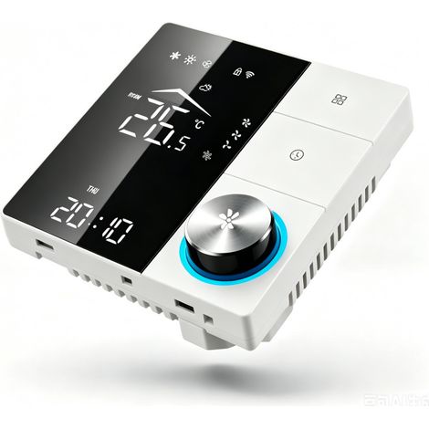 Thermostat WIFI central avec valve proportionnelle 485, 3 vitesses, noir/blanc