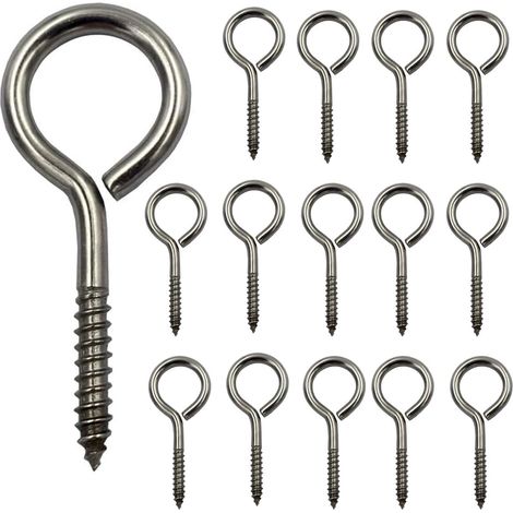 12 crochets à vis, M3, 0,4 cm, inox 304, à visser, rangement (1/3)