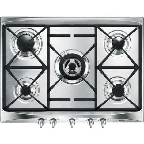 Placa a Gas Natural Superficie Acero inoxidable 68,5cm 5 Zonas SM (1/2)