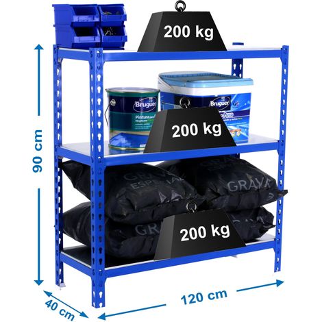 Simonrack Leichte Regale aus blauem/galsiertem Metall 900x1200 mm