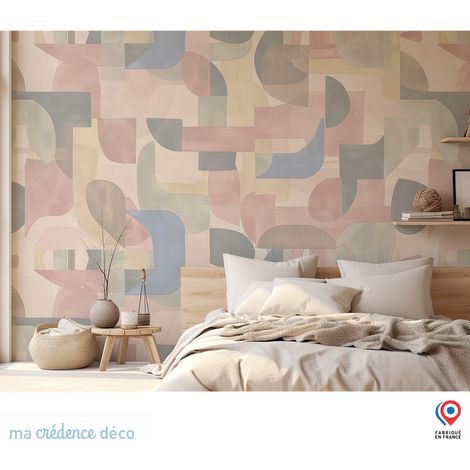Papier peint : Motif cubisme 2 - Intissé - L.300 x H.280 cm - Couleurs pales (1/5)